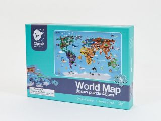 Obrázek z Puzzle Mapa Světa 38x57cm 48 dílků v krabici 